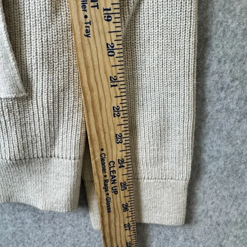 NWT Banana Republic Full Zip Cardigan Sweater Mens Size Large Cream Mr Roger’s